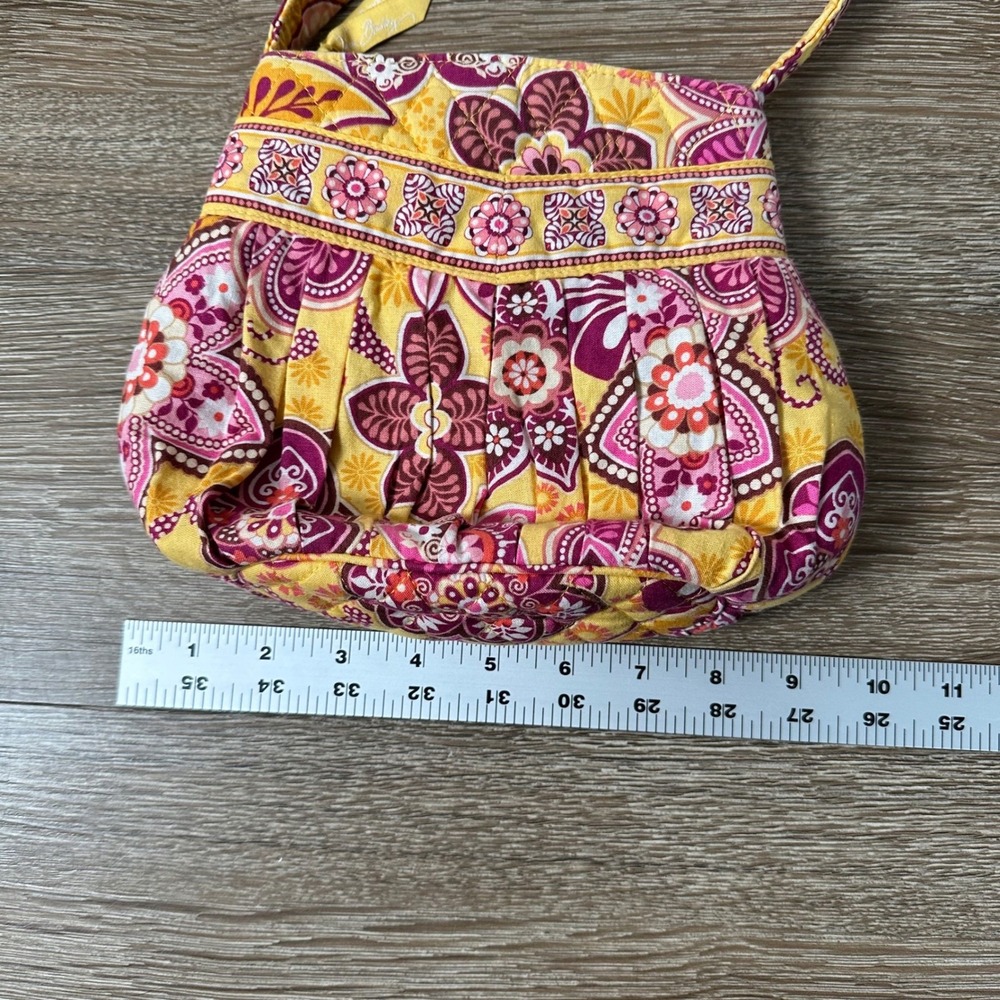Vera Bradley Bali Gold Small Shoulder Bag Retired Floral Paisley Purse - Picture 6 of 7